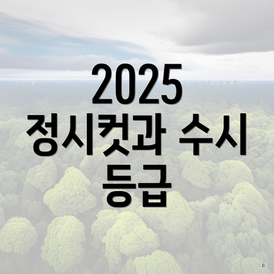 2025 정시컷과 수시 등급