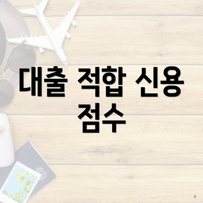 대출 적합 신용 점수