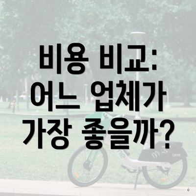 비용 비교: 어느 업체가 가장 좋을까?