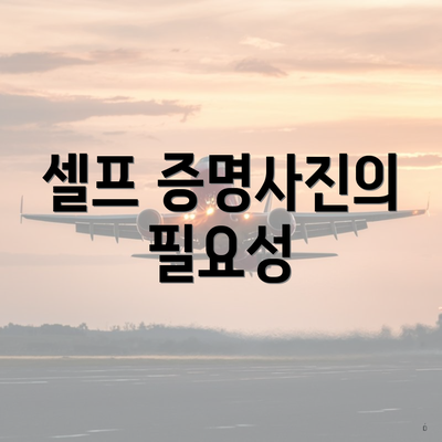 셀프 증명사진의 필요성