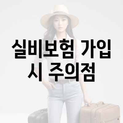 실비보험 가입 시 주의점