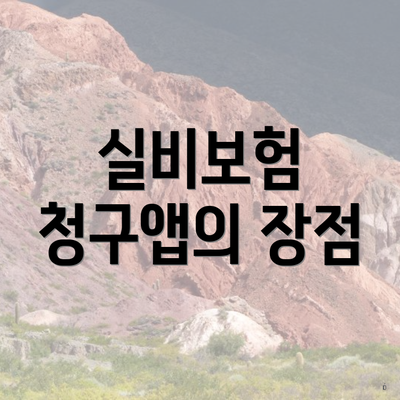 실비보험 청구앱의 장점