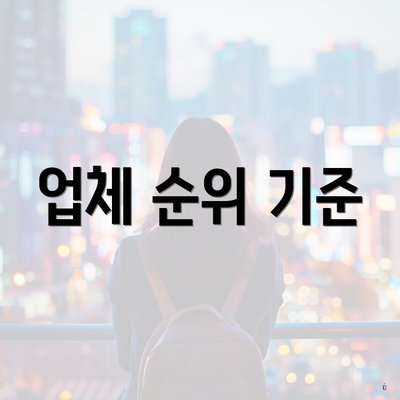 업체 순위 기준