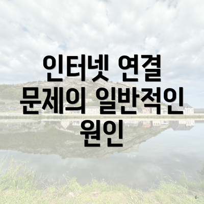 인터넷 연결 문제의 일반적인 원인