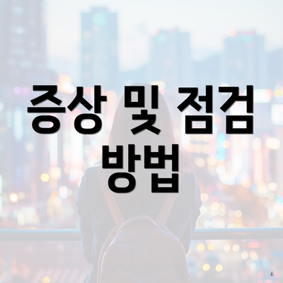 증상 및 점검 방법