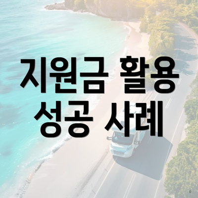 지원금 활용 성공 사례