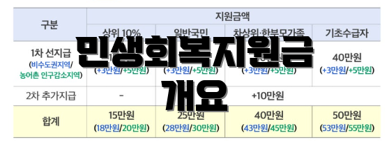 민생회복지원금 개요