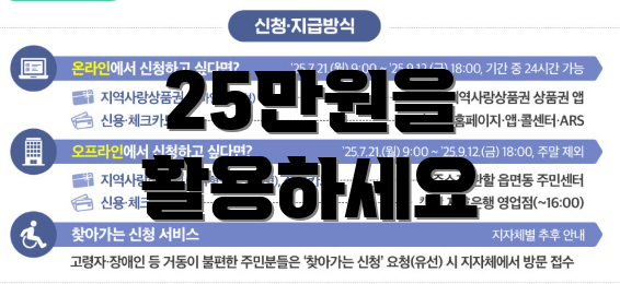 25만원을 활용하세요