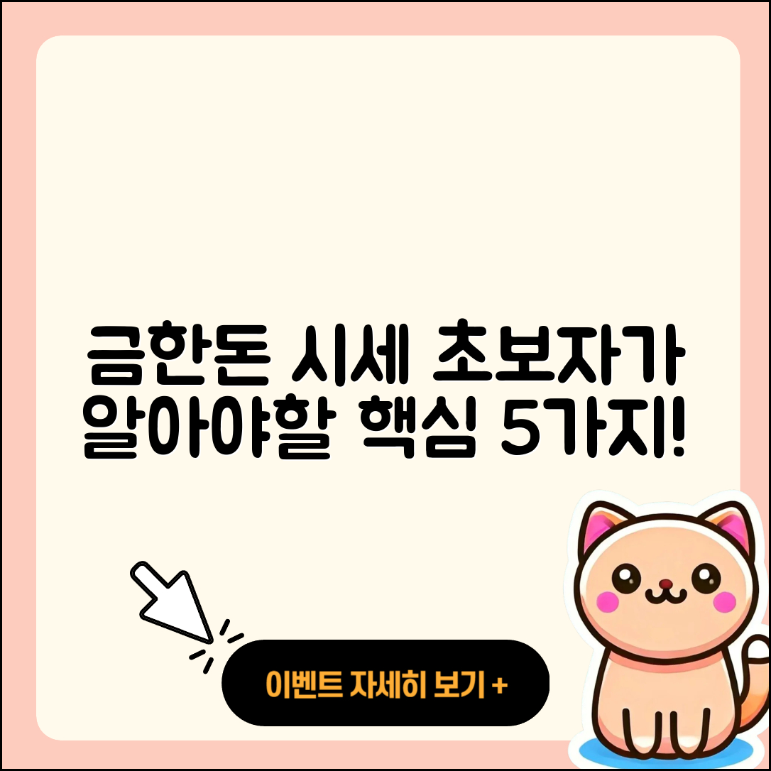 금한돈 시세 초보자가 알아야 할 5가지