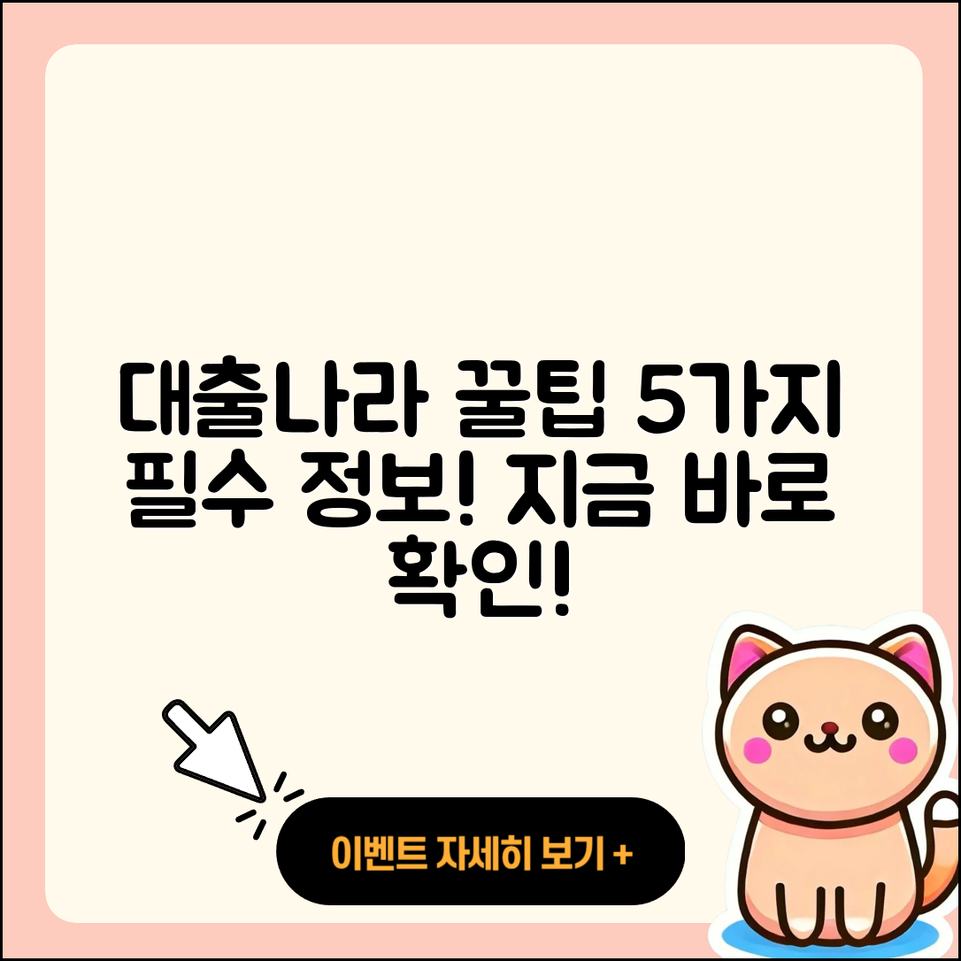 대출나라에서 알아보는 5가지 팁