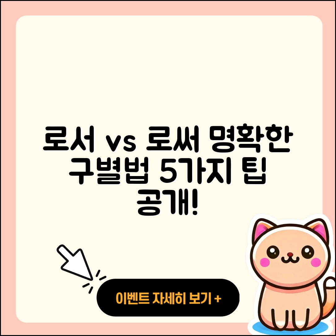 로서 로써 명확히 구별하는 5가지 방법