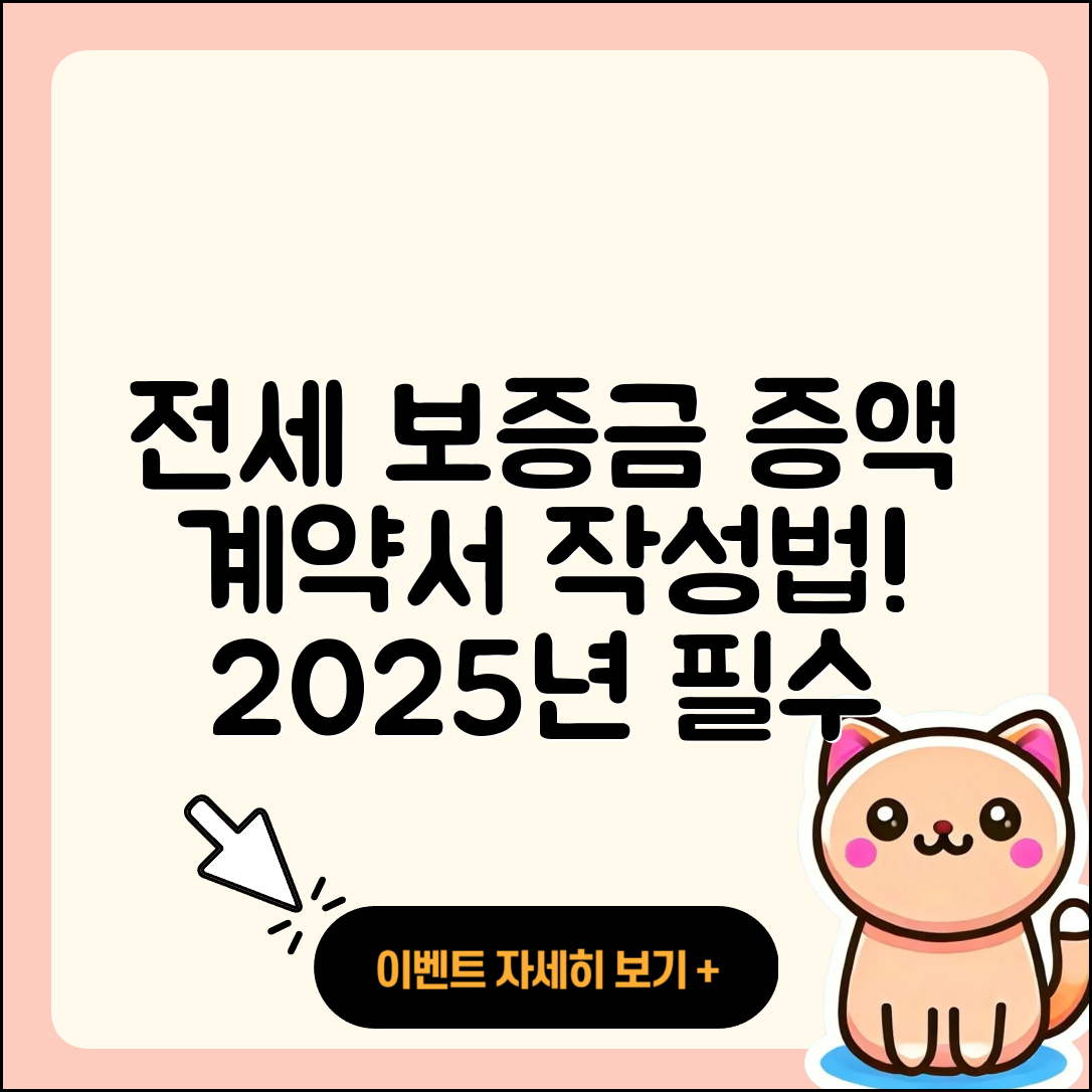 전세 보증금 증액 계약서 양식 2025 작성법 5가지
