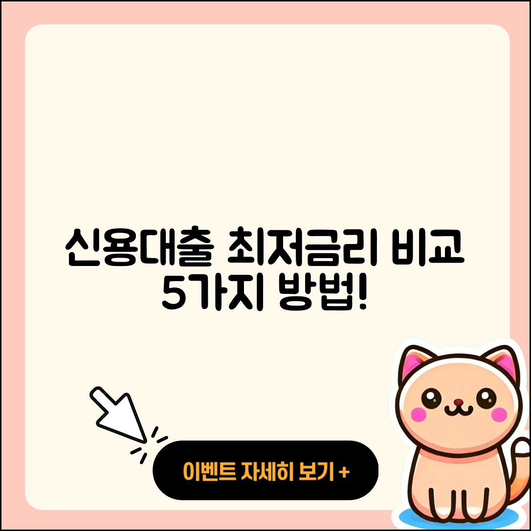 신용대출 최저금리 비교하는 5가지 방법