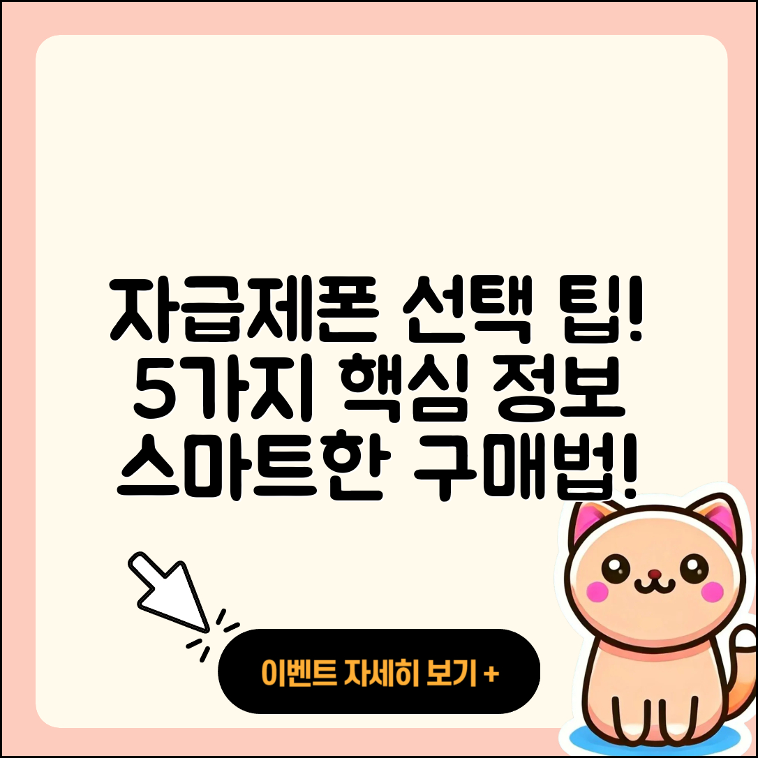 자급제폰, 5가지 선택 팁 알려줄게!