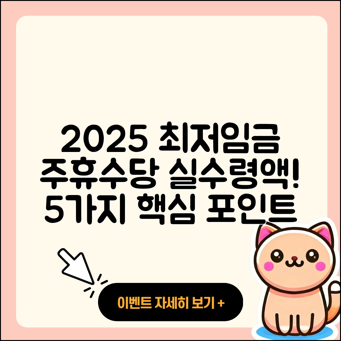 최저임금과 주휴수당 2025년 실수령액 5가지