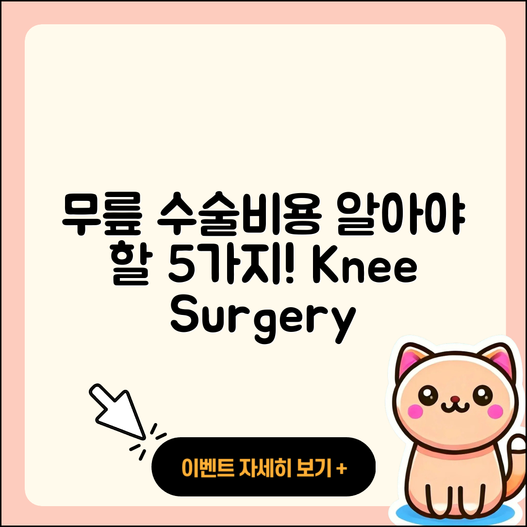 무릎 관절 수술비용 알아야 할 5가지!
