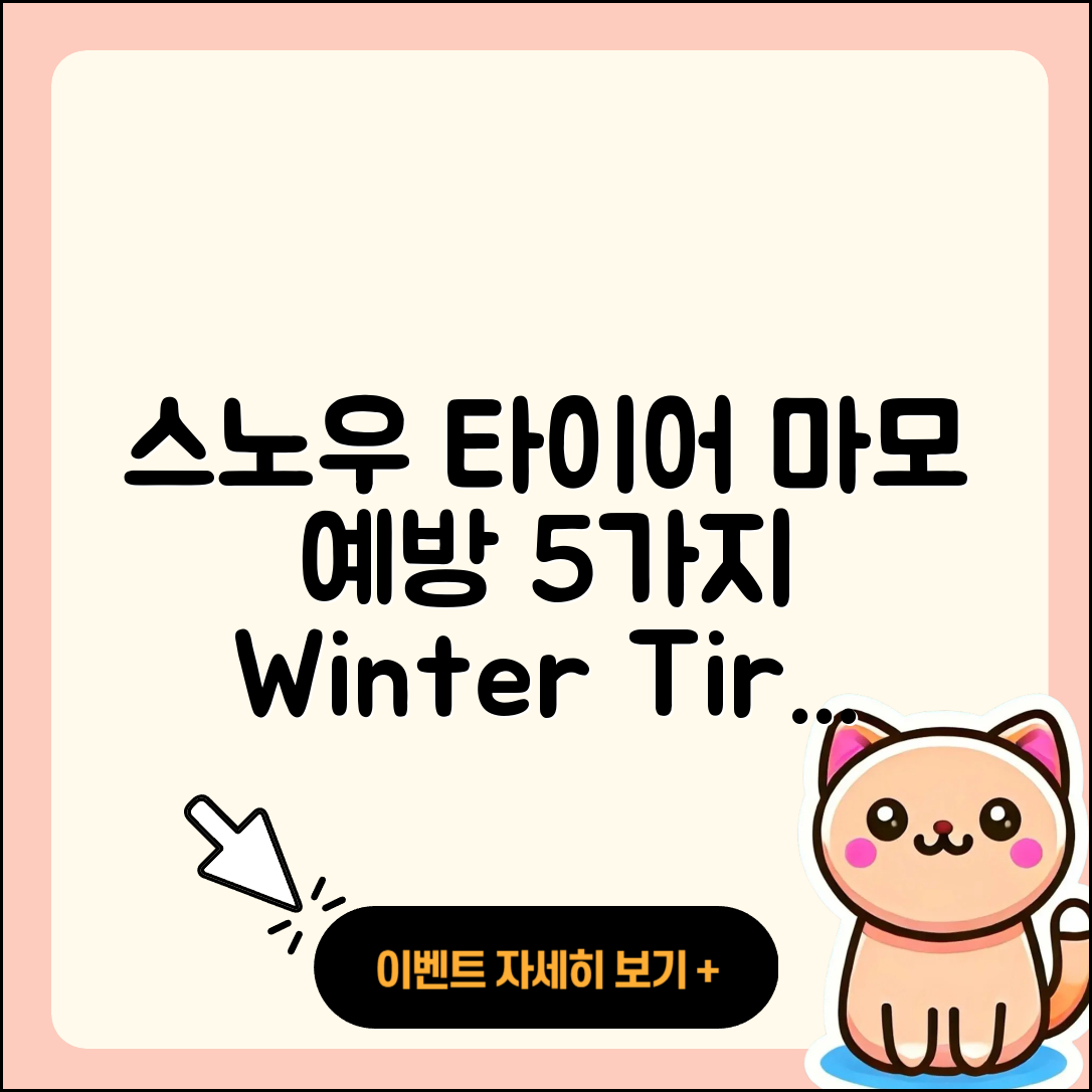 스노우 타이어 마모 예방하는 5가지 방법