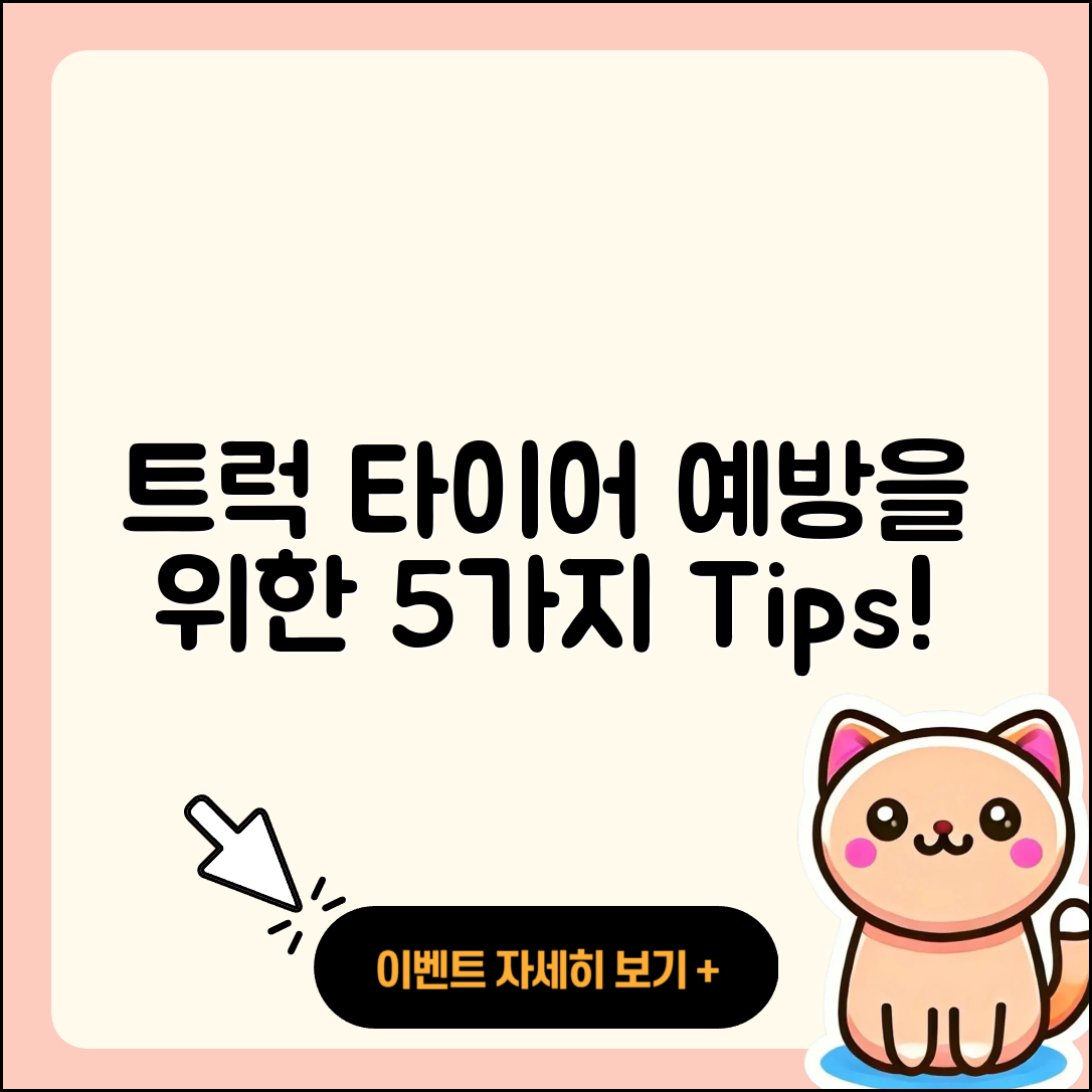 트럭 타이어 예방을 위한 5가지 팁