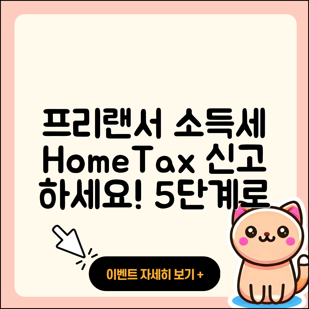 프리랜서 종합소득세 홈택스 신고 5단계