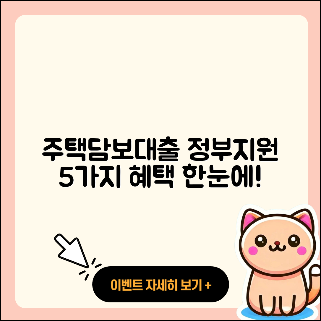 주택담보대출 정부지원 5가지 혜택