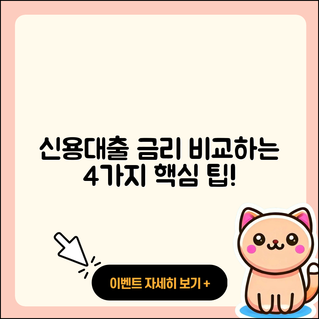 신용대출 금리 비교! 4가지 팁